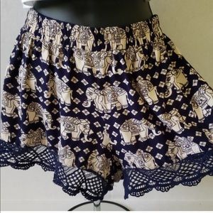 Elephant print shorts